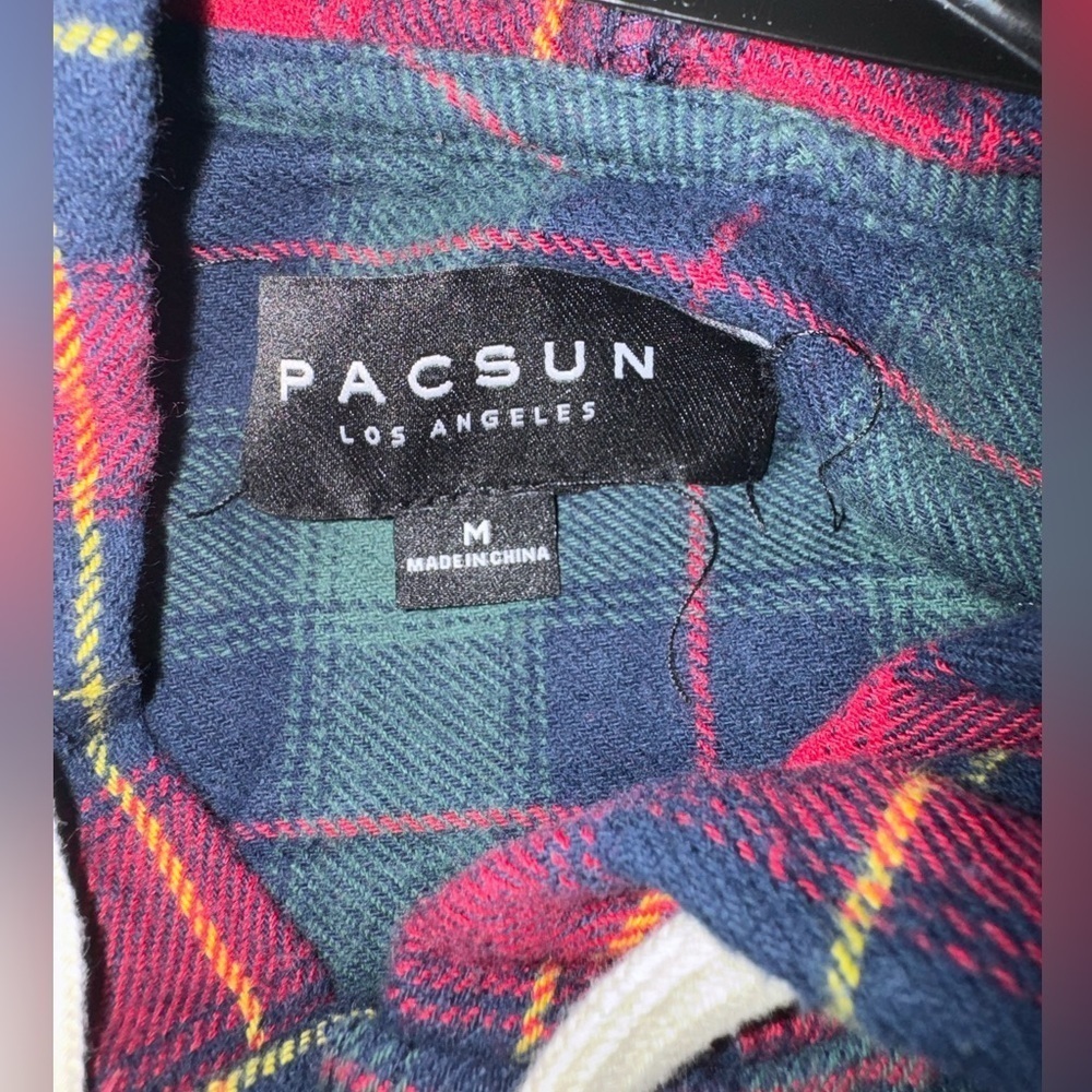 PacSun Men’s Medium Flannel multicolored hoodie - Picture 5 of 7
